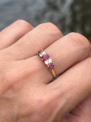 Antique ring with ruby and diamond - #6