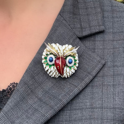 Gouden broche met email en diamant - #5