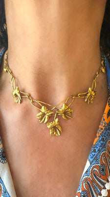 Art Nouveau floral necklace - #6