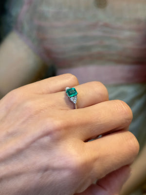 Vintage gouden ring met smaragd en diamant - #6