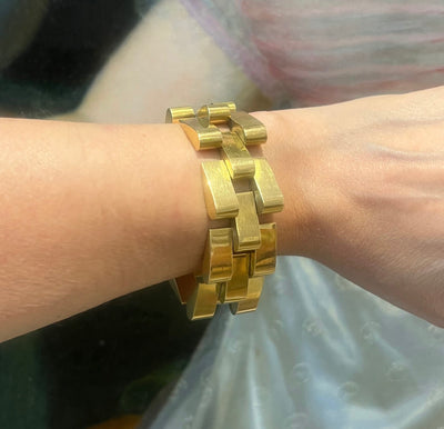 Retro tank bracelet in 18 carat gold - #6