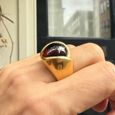 Vintage gouden ring met granaat - #5