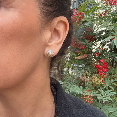 Antique earrings with diamonds and pearls - #2