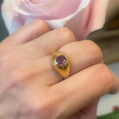 Antique gold ring with ruby - #5