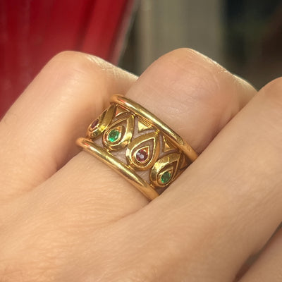 Cartier ring Tanjore with rubies and emeralds - #3