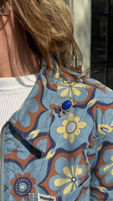 Turtle brooch with lapis lazuli and diamond - #6
