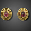 Vintage gouden oorbellen met roze toermalijn