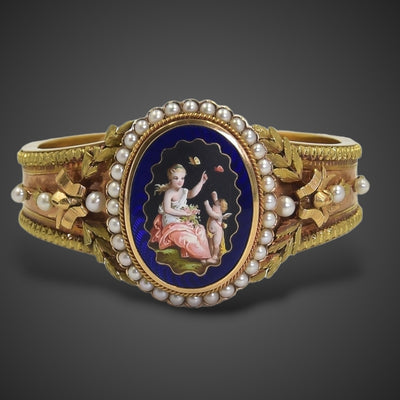 Antieke gouden armband met Venus en Amor - #1