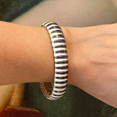 Flexible bracelet in gold and enamel - #3