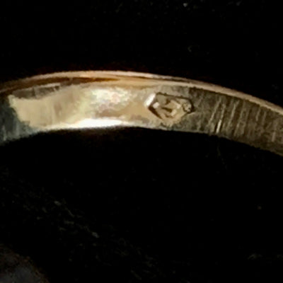 Driesteens gouden ring met smaragd en diamant - #5