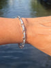 Platina schakelarmband met diamant - #8