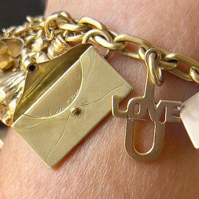 Vintage gouden bedelarmband - #6
