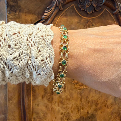 Vintage gold bracelet with demantoid garnets - #7