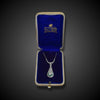 Platina Art Deco collier met diamant en smaragd