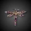 Antique dragonfly with rubies, diamonds and pearl