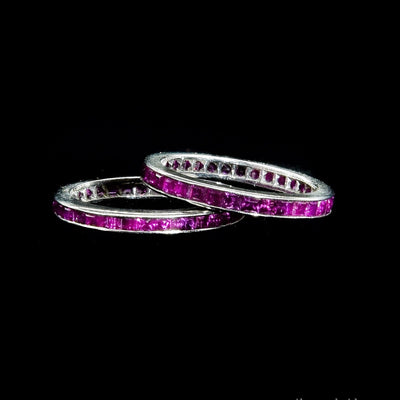 A white gold eternity ring with rubies - #1