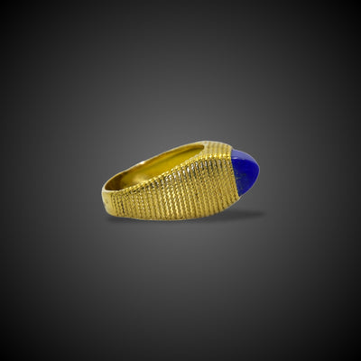 Vintage gold ring with lapis lazuli - #2