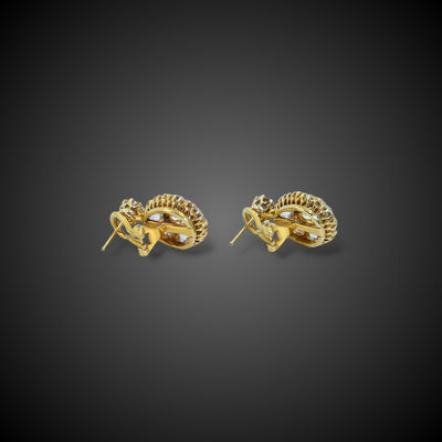 Antique gold earrings with old-cut diamonds - #2