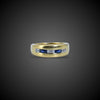 Vintage gold ring with blue sapphire and diamond