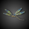 Dragonfly brooch or pendant with plique-a-jour enamel
