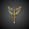 Rare brooch with winged female figure by G. Lafitte