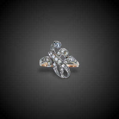 Gold and diamond Art Nouveau ring - #1