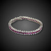 Prachtige platina rivière armband met robijn en diamant