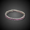 Beautiful platinum riviere bracelet with rubies ​​and diamonds