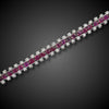 Beautiful platinum riviere bracelet with rubies ​​and diamonds