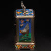 Enamelled travel clock Japonisme