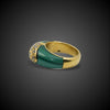 Vintage gold ring with malachite and diamond