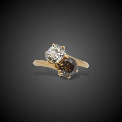 Toi-et-moi ring with old-cut diamonds - #1