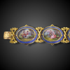 Antique gold bracelet with painted enamel