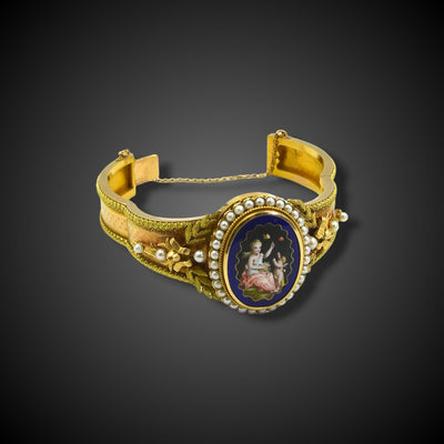 Antique gold bracelet with Venus and Amor - #5
