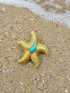 Gouden zeester broche of hanger