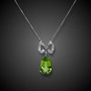 Platinum garland style necklace with peridot and diamonds