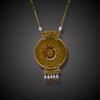 Artistic gold necklace with sun and moon - #1