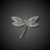 Broche of hanger in witgoud met diamant