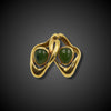 Beautiful gold brooch with nephrite jade