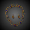 Antique demi-parure (necklace with earrings) in case