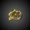 Beautiful gold brooch with nephrite jade