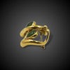 Beautiful gold brooch with nephrite jade - #2
