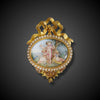 Romantic brooch with putti in painted enamel - #3