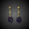 Victorian earrings with carved amethyst