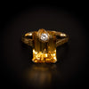 Gouden ring met citrien en diamant