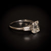 Platinum ring with emerald cut diamond - #5