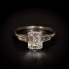 Platinum ring with emerald cut diamond - #4