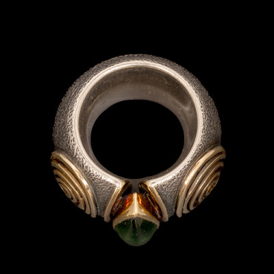 Zilveren en gouden ring met toermalijn - #2