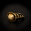 Vintage gouden ring met onyx en diamant