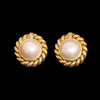 Vintage gold earrings with pearls - #1